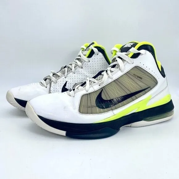 Nike Air Max Men Size 10.5 Lace Up White Neon Athletic Shoes 407535-101
