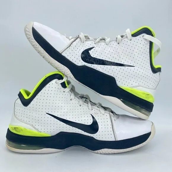 Nike Air Max Men Size 10.5 Lace Up White Neon Athletic Shoes 407535-101