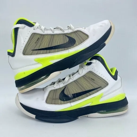 Nike Air Max Men Size 10.5 Lace Up White Neon Athletic Shoes 407535-101