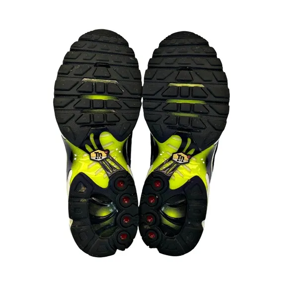 Nike Air Max Plus GS Size 7Y 655020-086 Black Volt Green Neon Shoes Womens 8.5