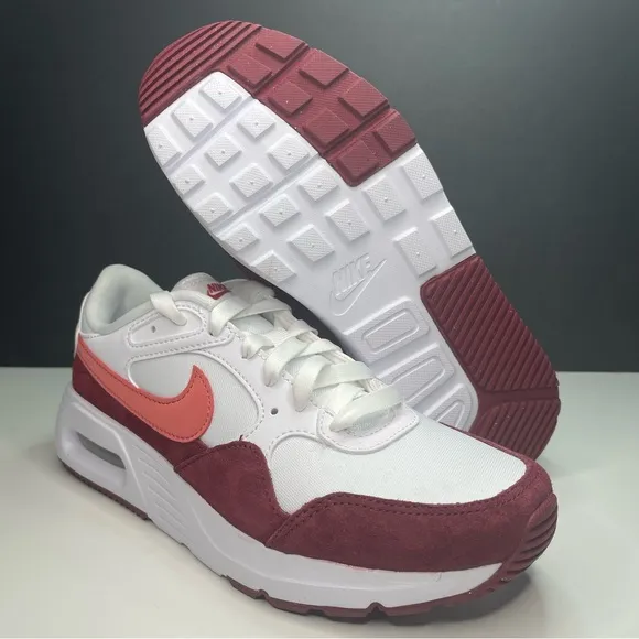 Nike Air Max SC White Black Red Athletic Shoes FJ3242-100 Women's Size 7.5