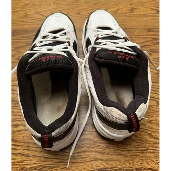 Nike‎ Air Monarch IV 416355-101 Black White Athletic Shoes Sneakers Mens Sz 14