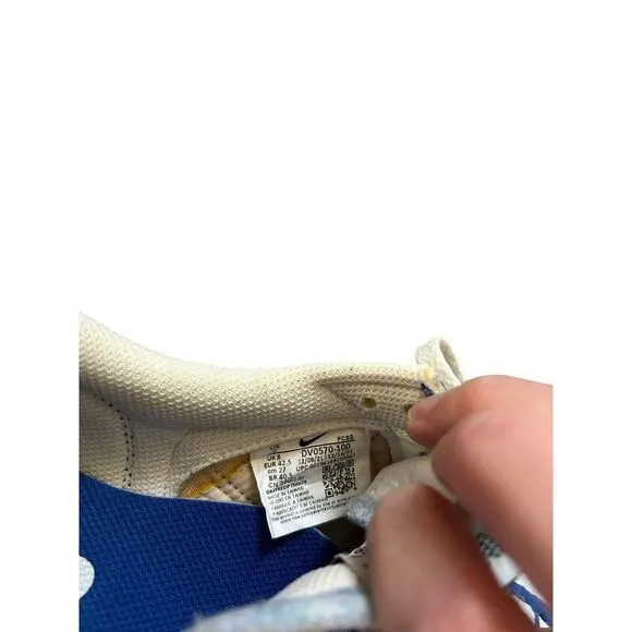 NIKE Air Pegasus 83 Double Swoosh Shoes Mens Sz 9 White Sail Old Royal Blue‎ EUC