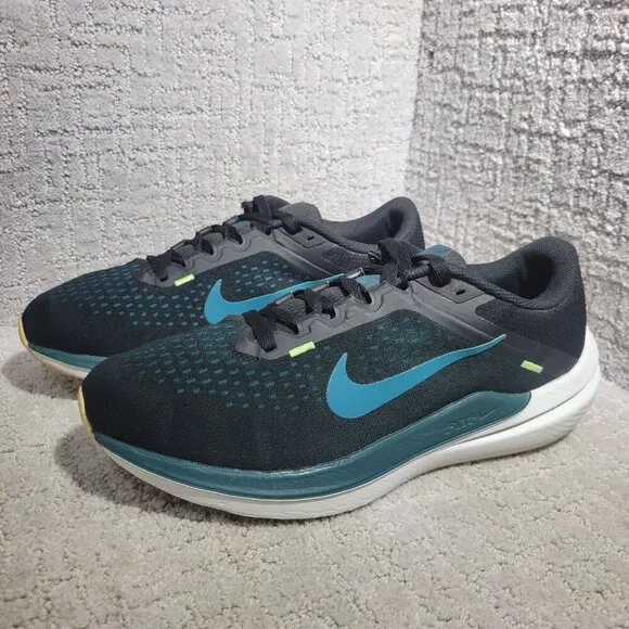 Nike Air Winflo 10 Men's Size 10 US Black Blue Running Shoes Athletic DV4022-008