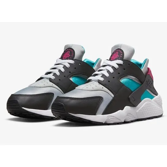 Nike Air Huarache DD1068-004 Mens Black/Pink/Emerald Athletic Sneaker Shoes RS49