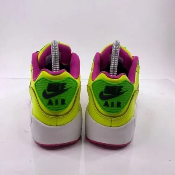 Nike Air Max 90 Leather GS Youth Size 5 Yellow Green Athletic Shoes CW5795-700