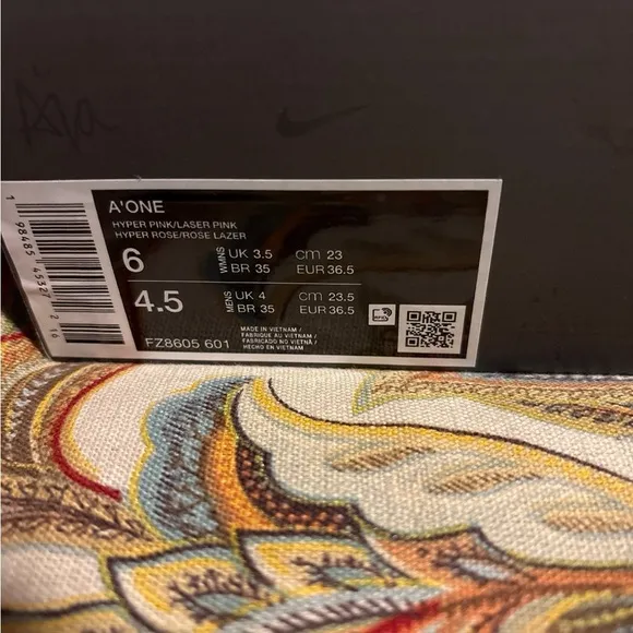 Nike A’ja One Pink Aura Athletic Shoes Size 6 NIB