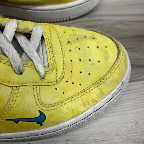 Nike Boys Air Force 1 Low Peace DC7299-700 Yellow Casual Shoes Sneakers Size 5 Y