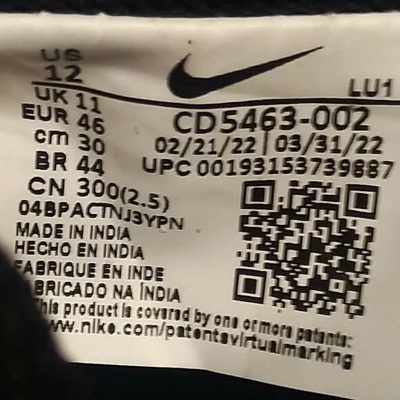 Nike COURT VISION LOW Men's Black CD5463-002 Athletic Sneaker Shoes Sz 12