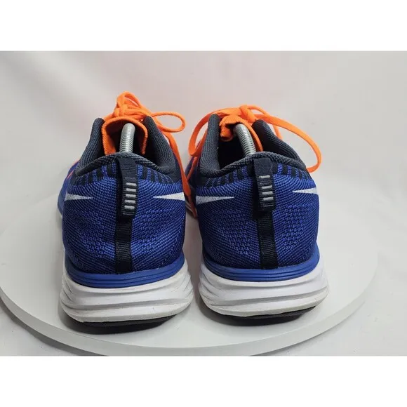 Nike Flyknit Lunar 2 Orange Blue Athletic Running Sneakers Shoes Mens Size 13