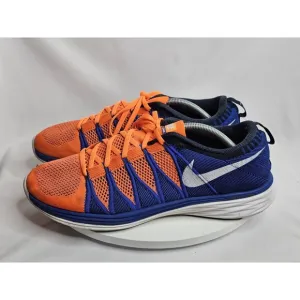 Nike Flyknit Lunar 2 Orange Blue Athletic Running Sneakers Shoes Mens Size 13