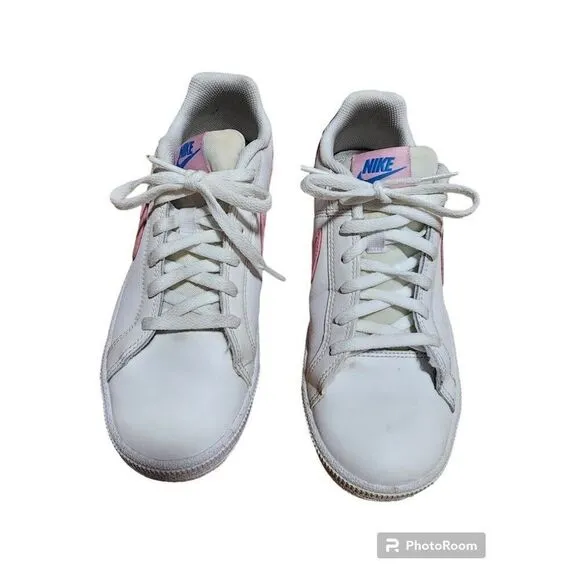 Nike Girls Athletic Shoes (GS) White PINK Sneaker Blue Size 6Y