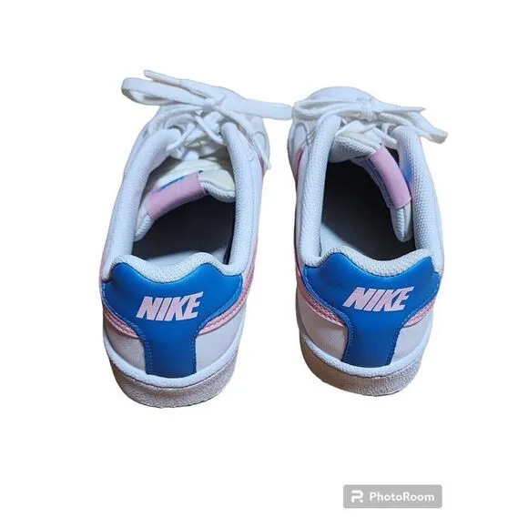 Nike Girls Athletic Shoes (GS) White PINK Sneaker Blue Size 6Y