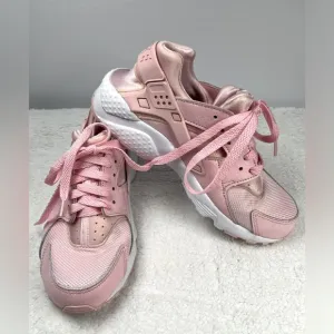 Nike Girls Huarache Run SE Shoes-Size: 5Y-Color: Pink/White-Preowned, Good Cond