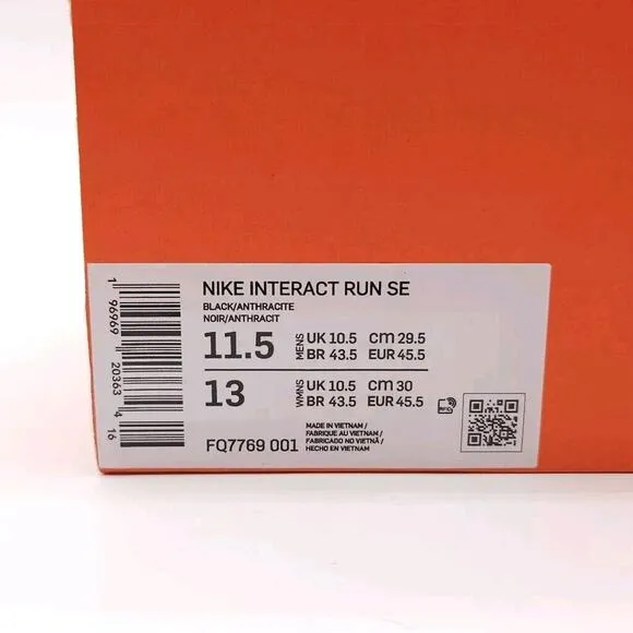 Nike Interact Run SE (Mens 11.5) Lace‎ Up Running Shoes Athletic Sneakers Black