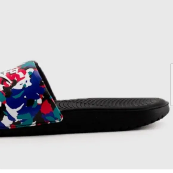 NIKE Kawa Melted Crayon Slides Sandals Kids Multi Color