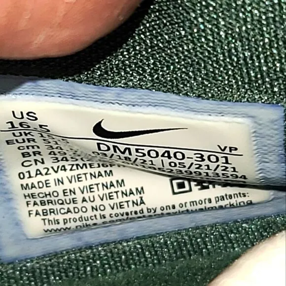 Nike KD TB Promo Fir Green Team Sneakers Kevin Durant DM5040 301 Size 16.5 New
