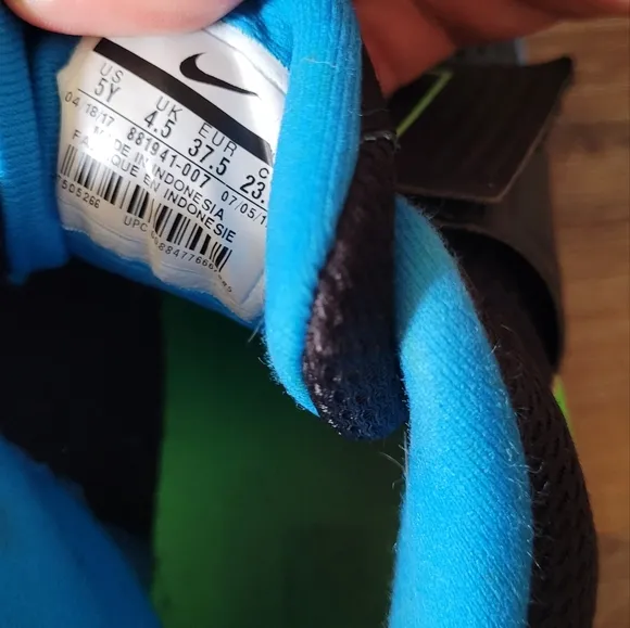 Nike Kids Black and Blue Athletic Shoes