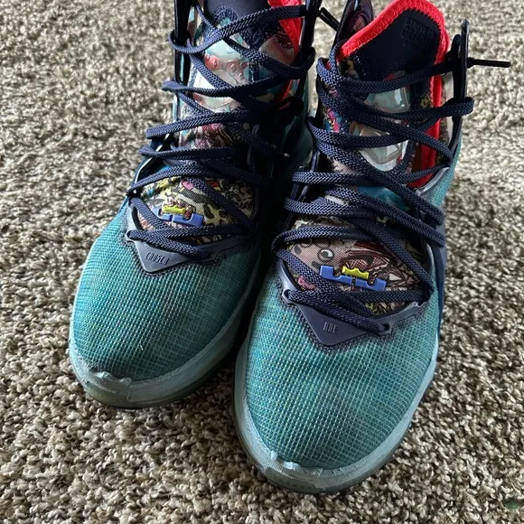 Nike Kids' Blue and Green Athletic Shoes