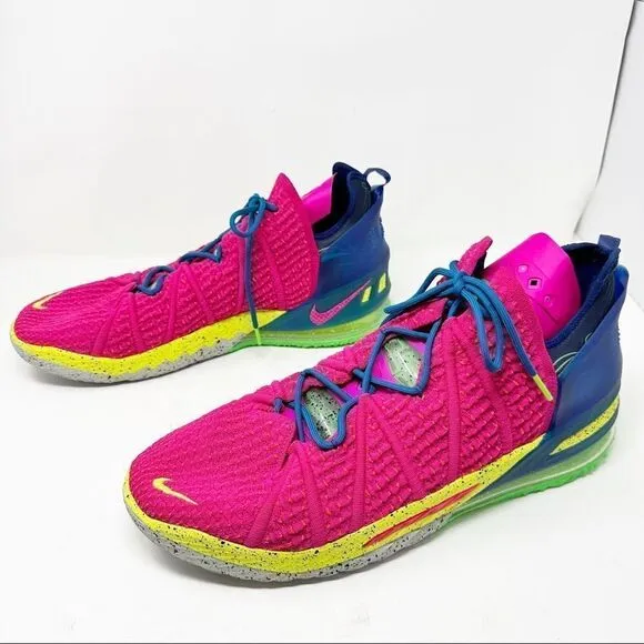 Nike Lebron 18 Los Angeles By Night 2020 Pink Basketball Athletic Shoes Size 18