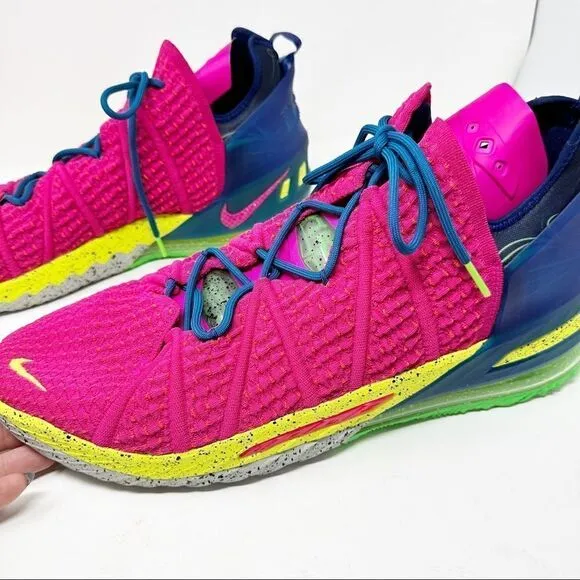 Nike Lebron 18 Los Angeles By Night 2020 Pink Basketball Athletic Shoes Size 18