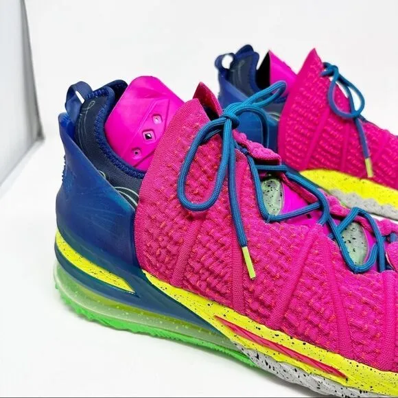 Nike Lebron 18 Los Angeles By Night 2020 Pink Basketball Athletic Shoes Size 18