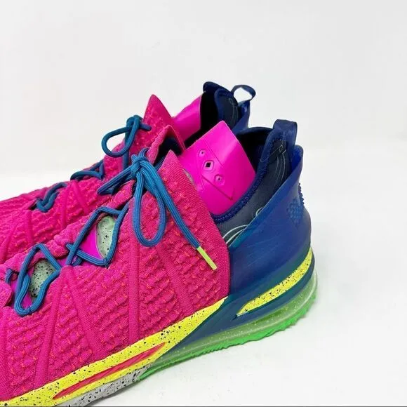 Nike Lebron 18 Los Angeles By Night 2020 Pink Basketball Athletic Shoes Size 18