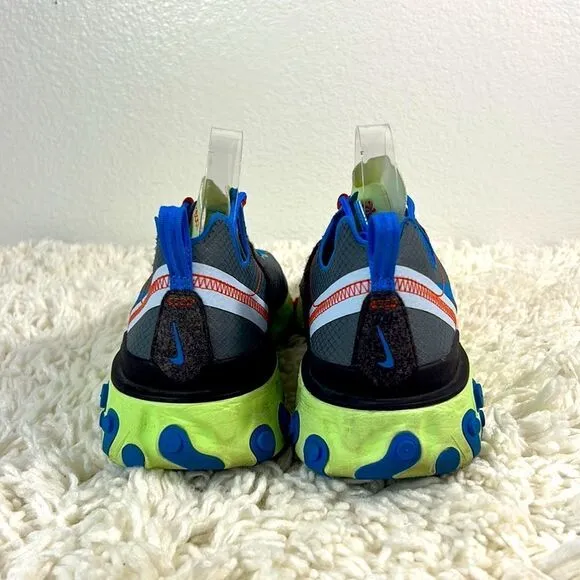 Nike Men Running Shoes React Element 55 SE Athletic Sneaker Blue Green Size 10.5