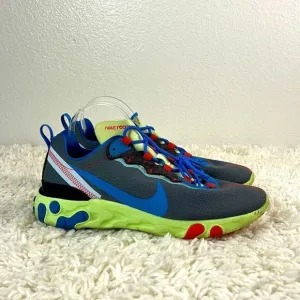 Nike Men Running Shoes React Element 55 SE Athletic Sneaker Blue Green Size 10.5