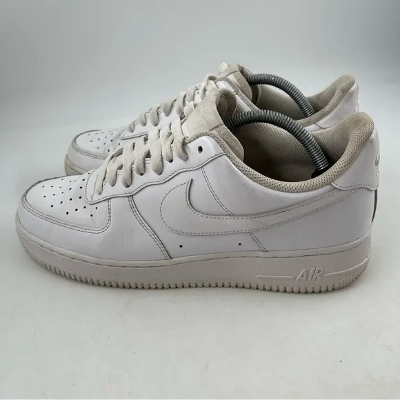 Nike Men’s Air Force 1 ‘07 Triple White Leather Shoes  CW2288-001- Size 10