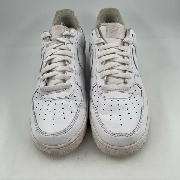 Nike Men’s Air Force 1 ‘07 Triple White Leather Shoes  CW2288-001- Size 10