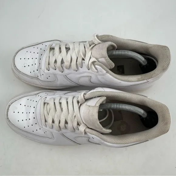 Nike Men’s Air Force 1 ‘07 Triple White Leather Shoes  CW2288-001- Size 10