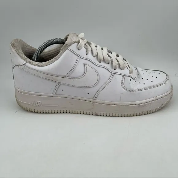 Nike Men’s Air Force 1 ‘07 Triple White Leather Shoes  CW2288-001- Size 10