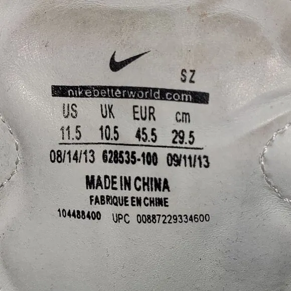 NIKE Mens Lunar Clayton Size 11.5 Gray Leather Spikeless Golf Shoes
