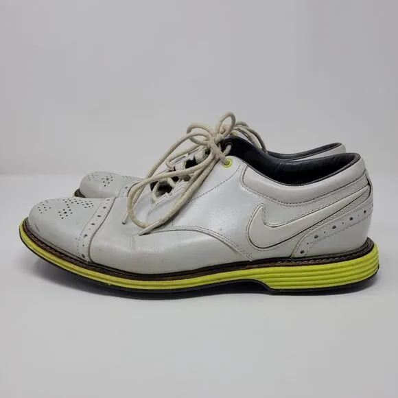 NIKE Mens Lunar Clayton Size 11.5 Gray Leather Spikeless Golf Shoes