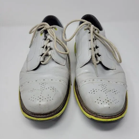 NIKE Mens Lunar Clayton Size 11.5 Gray Leather Spikeless Golf Shoes