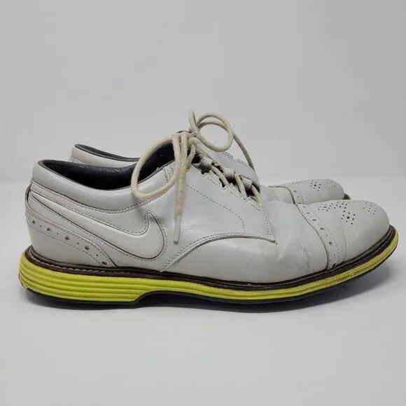 NIKE Mens Lunar Clayton Size 11.5 Gray Leather Spikeless Golf Shoes