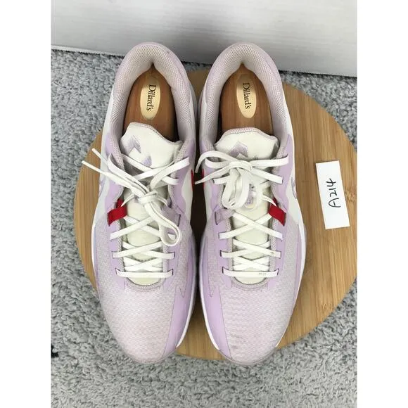 Nike Precision 6 White Doll Pink Athletic Basketball Shoes Mens 12 DD9535-100