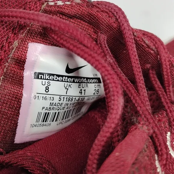 Nike Roshe Maroon Athletic Shoes