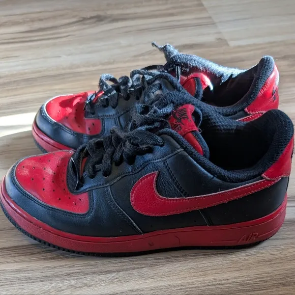 Nike Shoes Youth 6 Black Red Air Force 1 Low Anniversary Edition Nike Casual