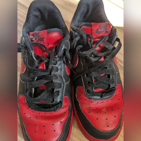 Nike Shoes Youth 6 Black Red Air Force 1 Low Anniversary Edition Nike Casual