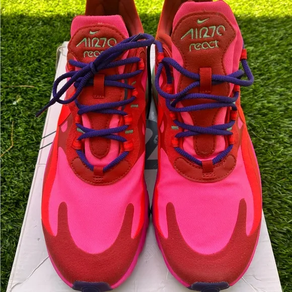 Nike Vibrant Red and Pink Shoes with Purple Details