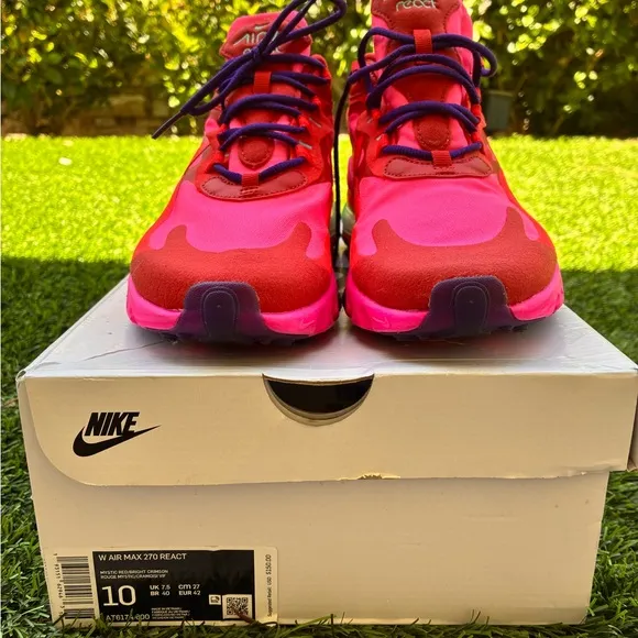 Nike Vibrant Red and Pink Shoes with Purple Details