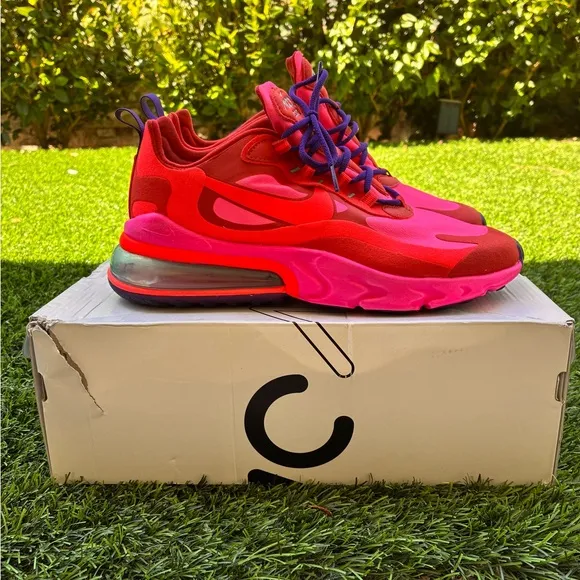 Nike Vibrant Red and Pink Shoes with Purple Details