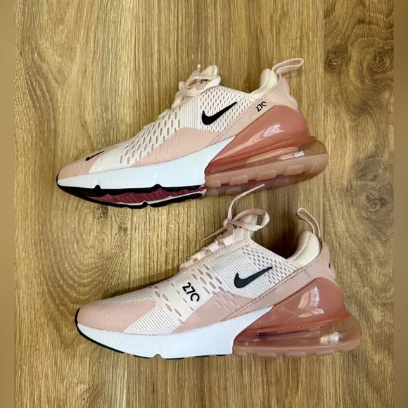 Nike Women's Air Max 270 Casual Sneakers Light Pink, Pink Ox, Black Size 7 LNC