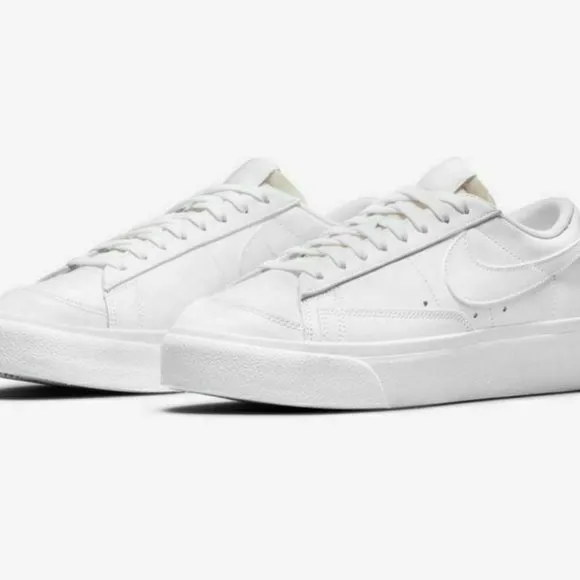 Nike Women's Blazer Low Platform 'Triple White' DJ0292-100 Leather 2021 6 - 12