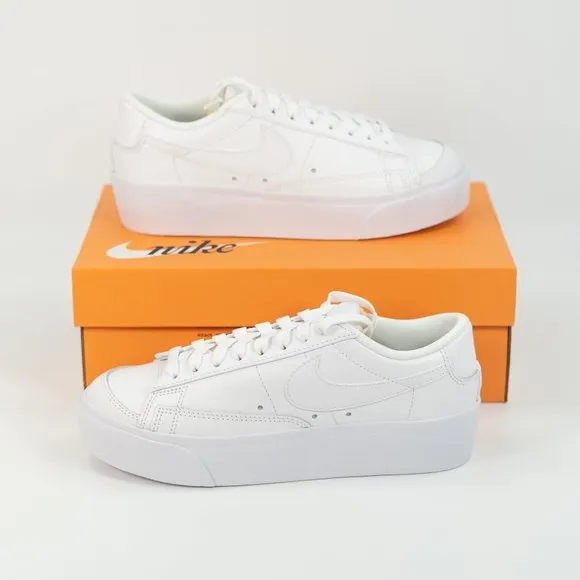 Nike Women's Blazer Low Platform 'Triple White' DJ0292-100 Leather 2021 6 - 12