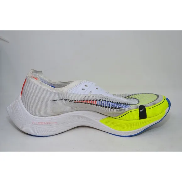 Nike ZoomX Vaporfly Next% 2 White Yellow Athletic Shoes Running Sneaker Men 11.5