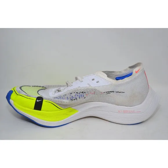 Nike ZoomX Vaporfly Next% 2 White Yellow Athletic Shoes Running Sneaker Men 11.5