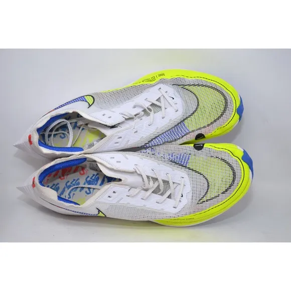 Nike ZoomX Vaporfly Next% 2 White Yellow Athletic Shoes Running Sneaker Men 11.5